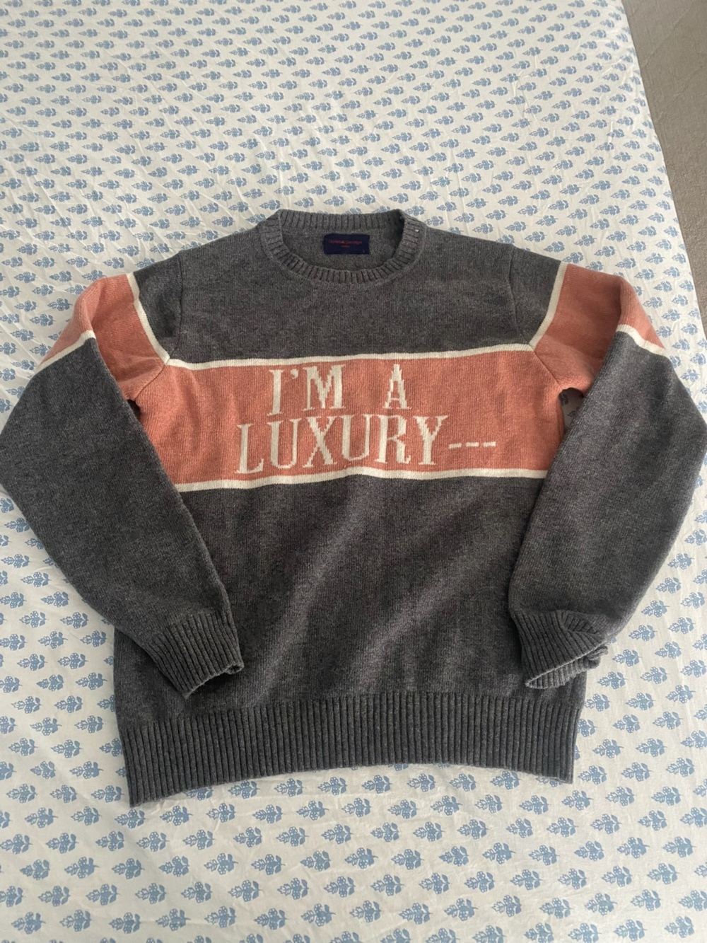 I'm A Luxury Gyles and George Rowing Blazers Grey Pink Wool Sweater Size L